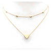 Charming Gold Plated Double Layered Heart Pendant Necklace For Women and Girls